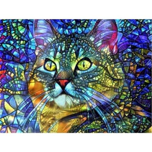 Cat Animal DIY Embroidery Cross Stitch 11CT Kits Needlework Craft Set Printed Canvas Cotton Thread Home Decoration Wholesale