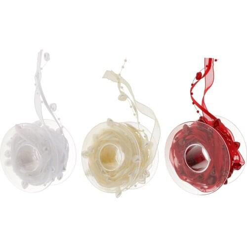 New 5 M Heart Beaded Lace Trims Sewing Mesh Applique Craft 10mm for Wedding Decoration Craft Apparel Fabric Supplies Accessories