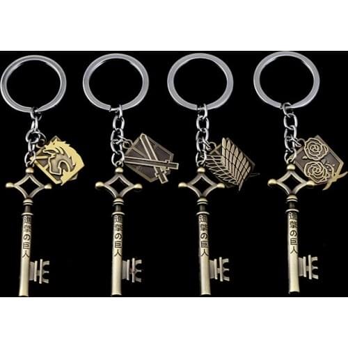 Attack On Titan Keychain Llaveros Anime Eren Key Shingeki No Kyojin Key Rings Cosplay Trinket Keyfob Gifts