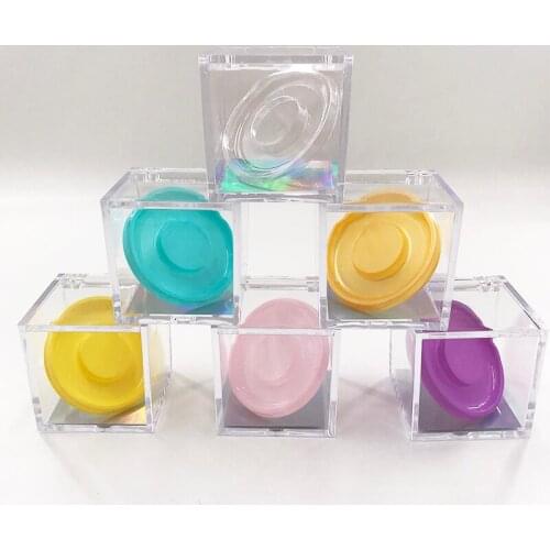 Empty case Cube eyelashes box clear pretty lashes packing free trays for 25mm mink lashes