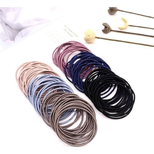 AWAYT 50pcs/lot 5CM Hair Accessories Women Rubber Bands Ties Scrunchies Elastic Hairband Girls Headband Decorations Gum for Hair