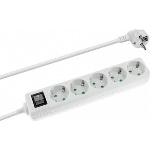 Power Socket - 5 sockets with Switch NIMO MEL-003 1E:3S Blanco