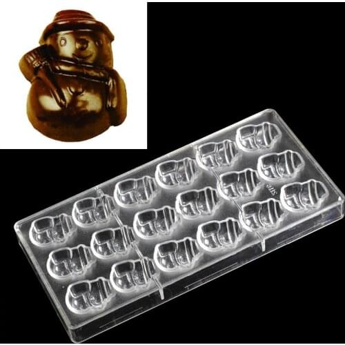 Christmas Chocolate Mold DIY 3D Snowman Shape Kitchen Candy Cake baking Pastry Tool Clear Hard Polycarbonate