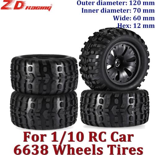 SURPASS HOBBY 2PCS 4PCS 120mm 1/10 Rc Wheels Monster Truck Tires Rc Crawler Tires Wheels Off Road for RC Car SCX10 TRX-4 Traxxas