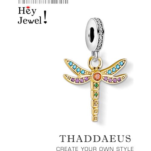 Dragonfly Charm Pendant,2019 Autumn Europe Style A Journey to Paradise Jewelry Bohemia Gift In 925 Sterling Silver Fit Bracelet