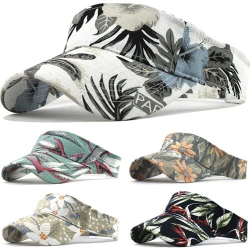 Leaves Print Hats For Women Adjustable Sun Hat Washed Canvas Visor Cap Outdoor Sun Cap Anime Caps бейсболка кепка мужская