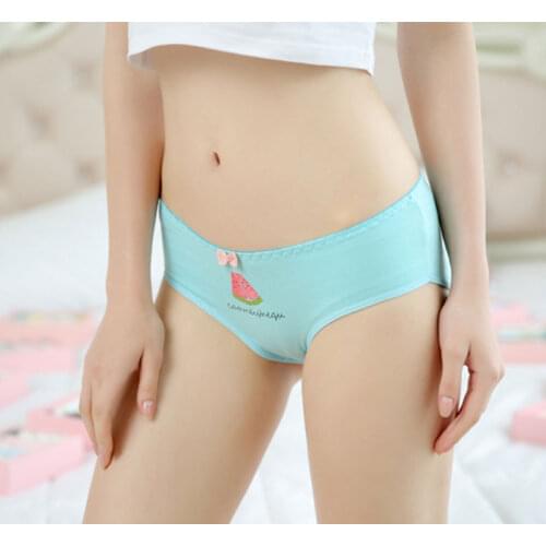 Lady Underwear Female Pure Cotton Watermelon Panties Women Panties Sexy Briefs Printed Cute Breathable Panties Girl