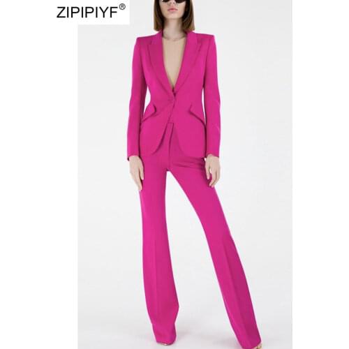 Женские офисные брючные костюмы ZIPIPIYF China At AliExpress