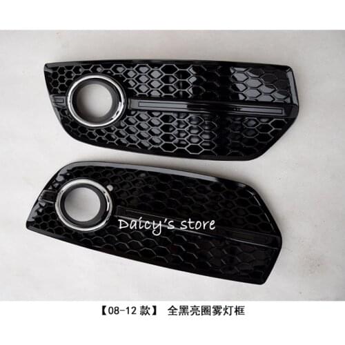 1 Pair Q5 change to SQ5/RSQ5 Chrome Front Lower Bumper Grill Fog Light Lamp Grille Cover For A U D I Q5 2009 2010 2011