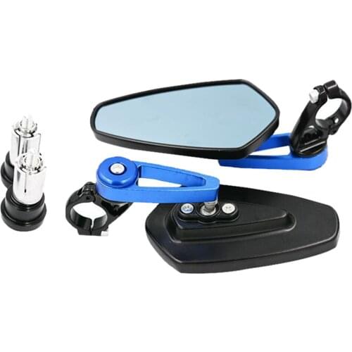 1 Pair Adjustable Motorcycle Side View Mirrors CNC Aluminum Anti- Lens