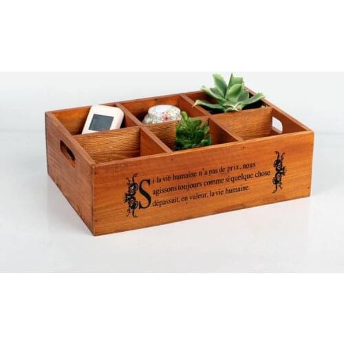 1PC 33x22x10cm Vintage Wooden Boxes Crates Flower Pot Kitchen Trinket Desktop Storage Case Fashion wooden storage box EJL 0909