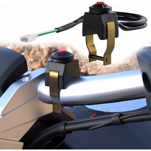 12V 22MM High-Quality Universal Black Durable Kill Stop Switch Horn Button