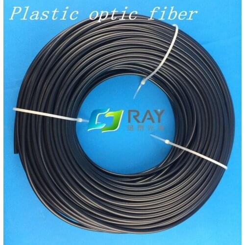 6mm inner/8.6mm outer Dia,100m/roll,black cable, solid side emitting fiber lighting