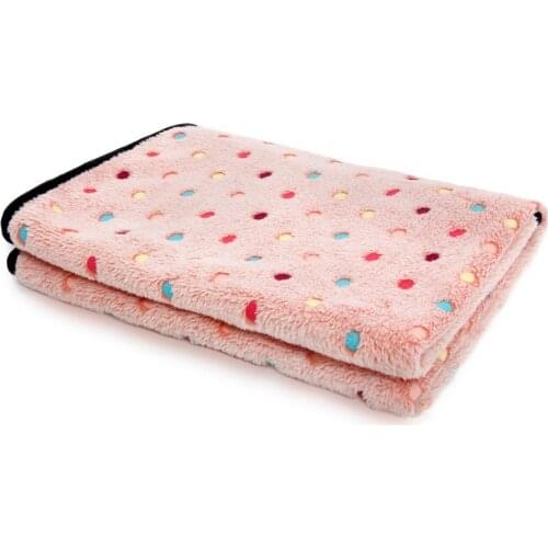 Free Shipping Super Soft Pet Towel Coral Fleece Blanket Dot Stripe For Puppy and Cat Bath Towel S/M Size Pet Supplies
