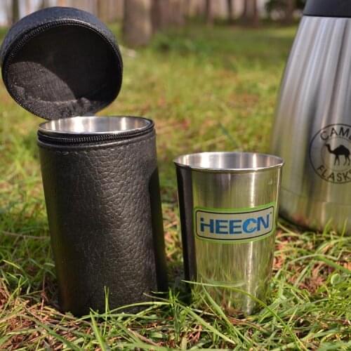 Free shiping Stainless steel turesday heecn set 4 turesday holsteins capacity 170ml ,with pu bag easy packing