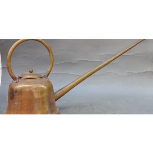 20" china bronze Famous Tea Culture Wine Tea Pot Flagon Teapot Long mouth kettle