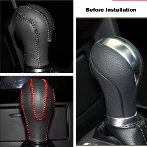 For Infiniti FX35 EX25 EX35 EX37 Black Leather Car Gear Shift Knob Cover Car Gear Shift Sleeve Protector Boot Sleeve