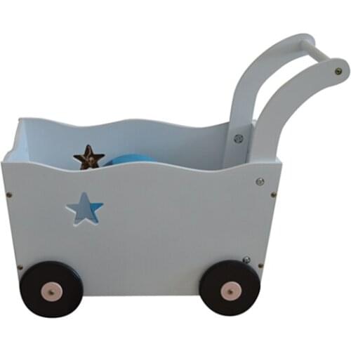 Children pass home toys wooden wheelbarrows baby toys boys and little girls supermarket shopping cart