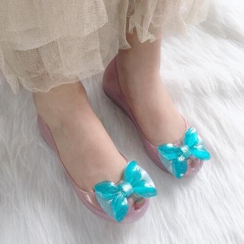 New Mini Melissa Jelly Shoes 2020 Big Girls Kids Beach Sandals Children Princess Non-slip Student Candy Sandals 19115