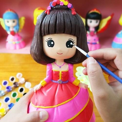 Children Educational Kids Toys Finger Printing Plaster Doll with Craft Kit Activities Doodling Animal Kindergarten DIY Craft Toy