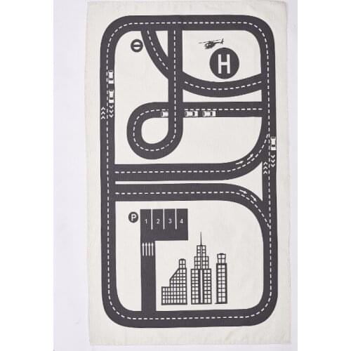 Children Play Game Mat Rectangle Carpet Cartoon Car Road Hopscotch Game for Children Playing Mats