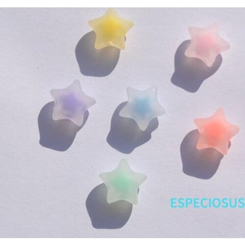 DIY Jewelry Fittings Accessory Transparent Matt Acrylic Spacer Mix Color 15MM Pentagram Bead Beads Earring Making Departments