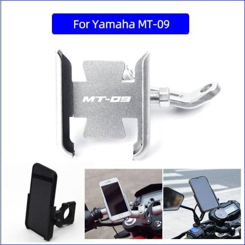 For Yamaha MT09 MT-09 Motorcycle CNC Aluminum Mobile Phone Holder GPS Navigator Rearview Mirror Handlebar Bracket Accessories