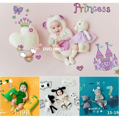 Dvotinst Newborn Photography Props Outfits Bonnet Cute Doll Theme Set Fotografia Accessories for Party Studio Shoot Photo Props