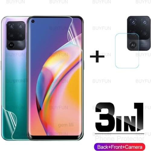 Hydrogel Film For Oppo Reno 5 Lite 6.43 inch 3in1 front back safety protection soft film for reno 5 4G 5G Pro Plus 5F lens glass