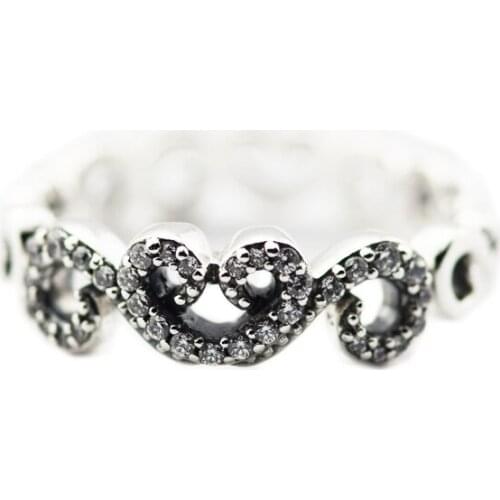 Ring Heart Swirls Silver Rings For Women Men Anel Feminino 100% 925 Jewelry Sterling Silver Anillos Wedding