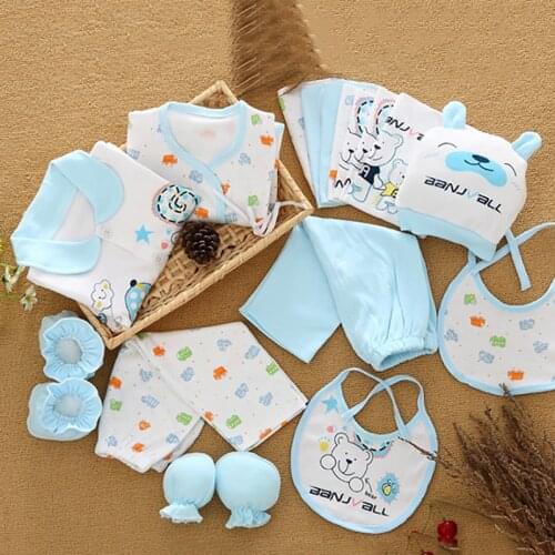 Newborn clothing Clothes Baby Cotton Suit shirt Baby Long sleeve Clothes Boys Girl 18 Piece cartoon bear