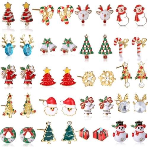 Creative Christmas Ornaments Stylish Santa Claus Snowman Lovely Tree Bell Earrings jewelry Girl Christmas Gifts boucle d oreille