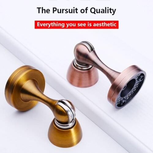 Stainless Steel Magnetic Door Stopper Sticker Toilet Glass Door Holders Catch Floor Nail-free Doorstop Door Hardware Kitchen