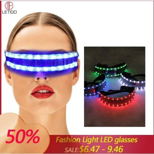 Fashion Light LED Glasses Dark Creative Cool Luminous Glasses Night Bar Dance Party Glowing LED Mask Rave Glasses