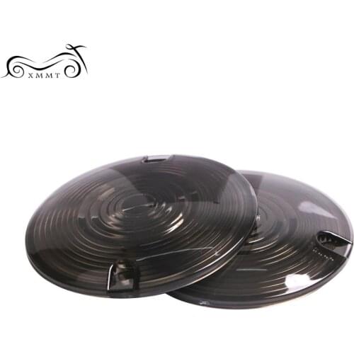 Motorcycle 2PCS Turn Signal Light Smoke Lens Cover For Harley Touring Road King Glide 1986-2014
