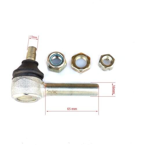 Motorcycle Joint Ball U-joint 12mm×16mm M16XM12 65mm Ball Head Tie Rod End for ATV Quad kart karting Turn joint ball rod Spare