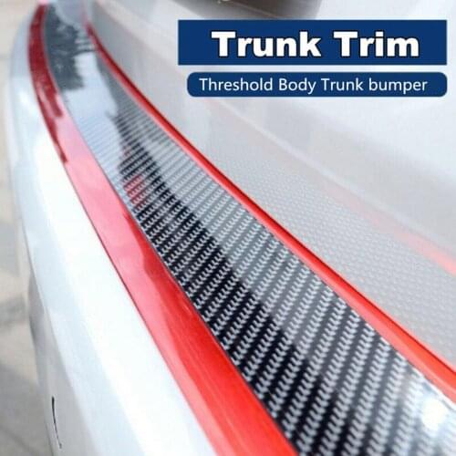 Car Door Sill Scuff Plate Guard Pedal Protector Strips Anti-collision sticker Carbon Fiber Red Suitable For Most Cars