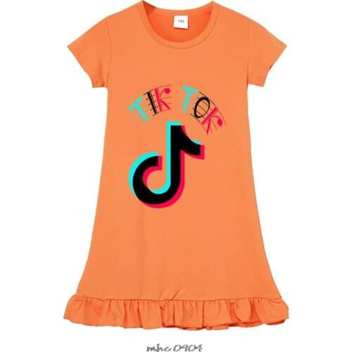 Girl Nightdress Baby Pajamas Tik Tok Princess Nightgown Kids Home Dress Summer Dresses Big Girl Sleepwear Kids Nightgown