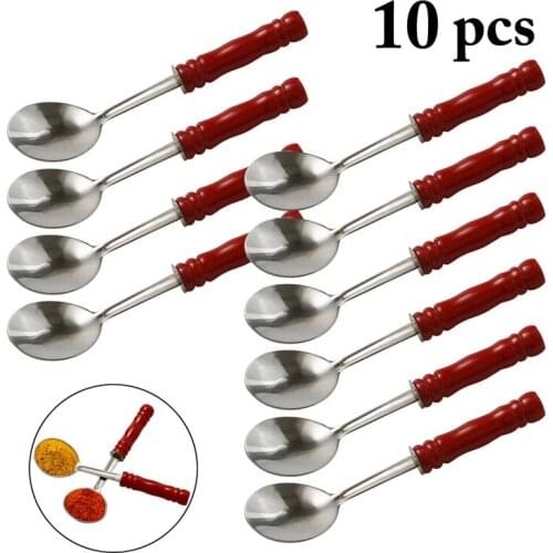 10 Pcs/Set New Measurement Teaspoon Stainless Steel Seasoning Spoon Kitchen Sugar Salt Scoop Coffee Milk Powder Spoon Gadgets