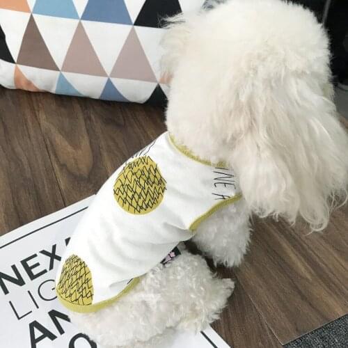 Pet Clothing Cartoon Clothes for Dog Fruit Print Vests Small Costume Pineapple Printed Dogs Cute Spring Summer Girl Collar
