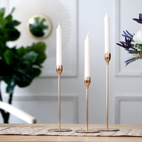 Candlestick light luxury Nordic ins creative dining table home soft decoration ornaments golden wedding romantic candlelight din