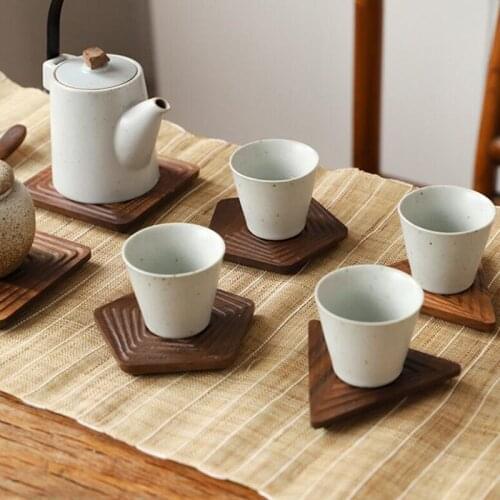 Durable Wood Coasters Placemats Round Heat Resistant Drink Mat Table Tea Coffee Cup Pad Non-slip Cup Mat Insulation Pad