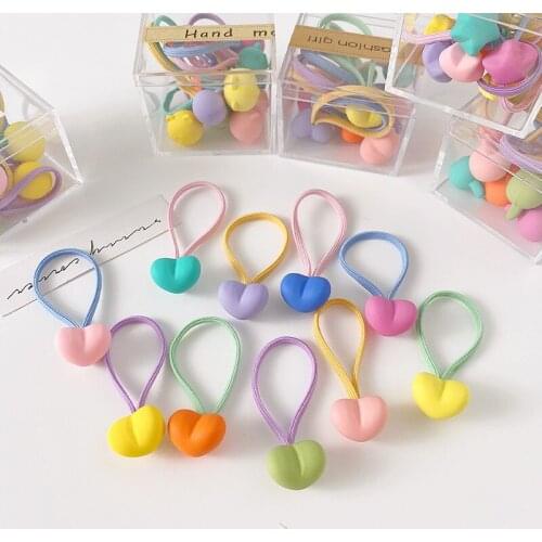 10pcs Colorful Childrens Hair Rope Cute Rubber Band Tying Hair Does Not Hurt Hair Girl Hair Ring Hair Rope Hair Head Jewelry