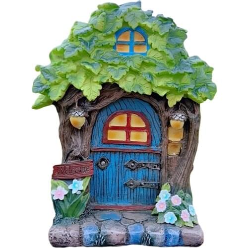 Fairy House Doorplate Resin Ornaments Fairy House Statue Gardening Park Decoration Crafts Interesting Toy Miniaturas De Resina