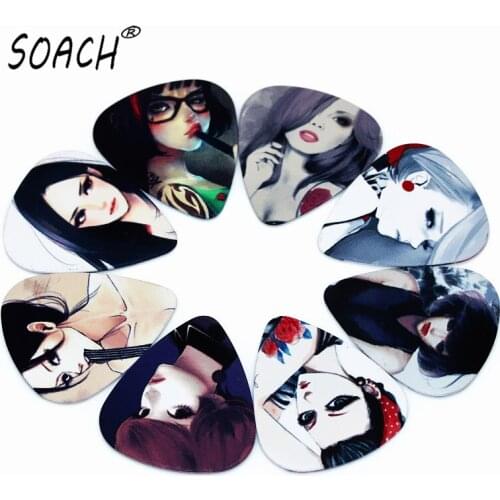 SOACH 50PCS 1.0mm Hot sale exquisite high quality two side errings pick DIY design guitar picks Guitar Accessories for ukulele