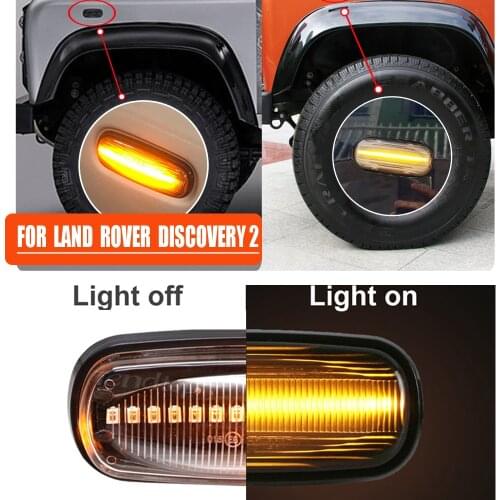 For Land Rover Discovery 2 1999-2004 Defender Freelander 1 2002-2005 Dynamic Blinker Side Marker Turn Signal Light Lamp