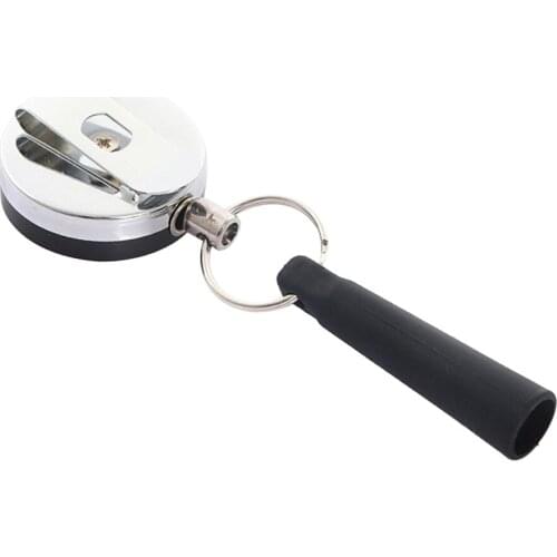 Retractable Anti-Theft Wire Rope Pen Holder Key Ring Reel Buckle with Clip Retractable Reel with Pen Cap