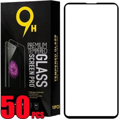 50pcs Tempered Glass Full Screen Protector For Xiaomi Redmi Note 10 Pro Max 10S 9 9S 9A 9C 9T 8 8A 8T Printing With Package