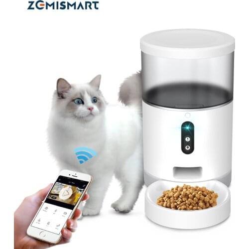 Zemismart Tuya WiFi 4L Smart Pet Feeder with HD Video Automatic Feeding Cat Dog Food Dispenser Remote Control Timer Supplier