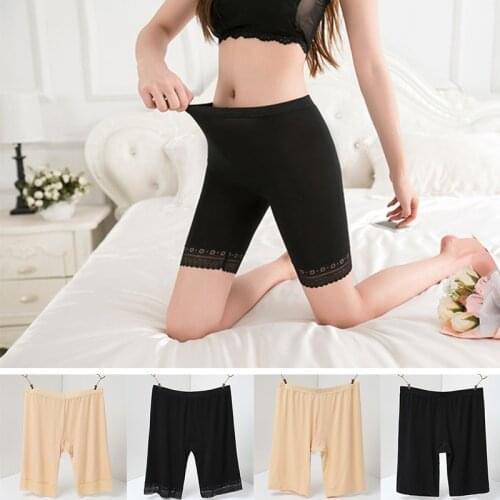 Women Modal Shorts Safety Boxer Underwear Comfy Ultra-Thin Lace Anti Chafing Thigh Sexy Summer Femme Short Pants Plus Size